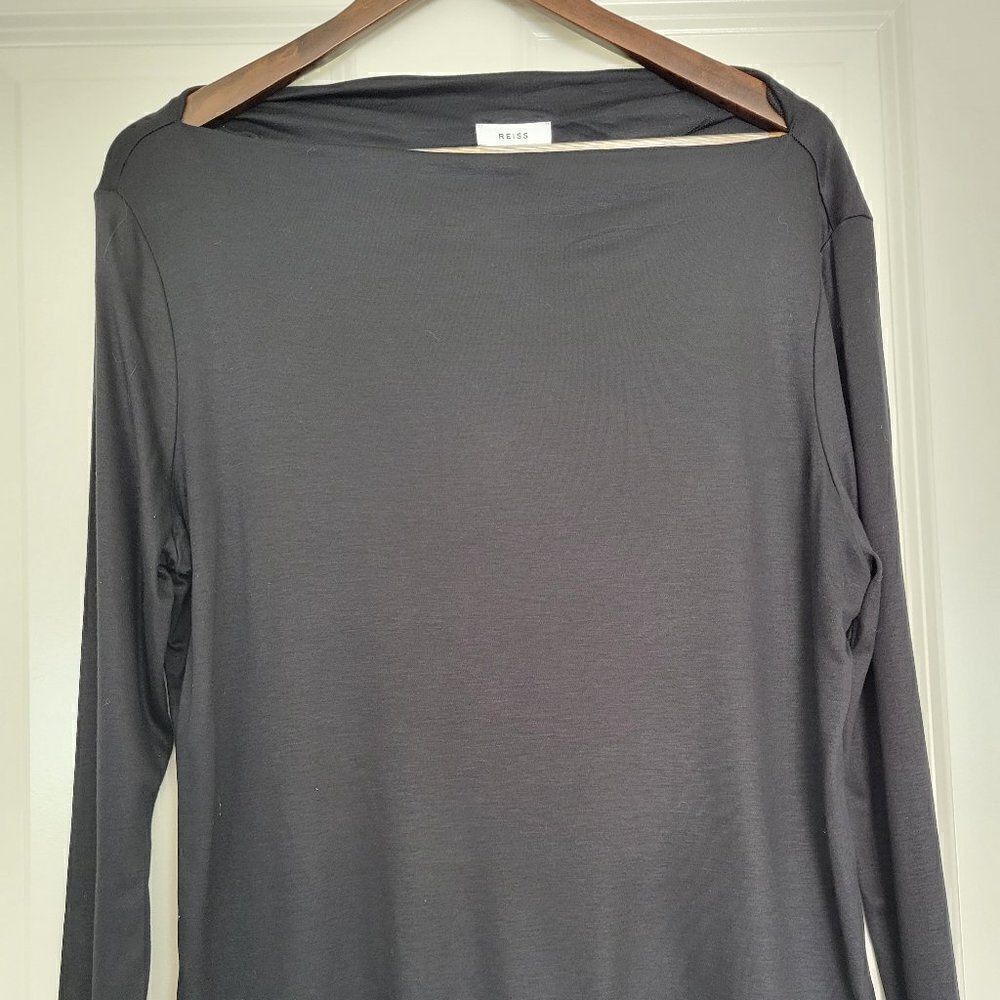 Reiss Black pullover long sleeve Top. Sz:L